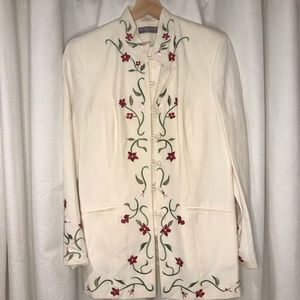 Kate Hill Embroidered Mandarin Style suit